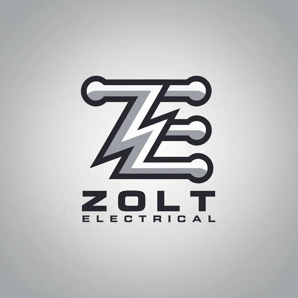 LOGO Design for Zolt Electrical ZE Symbol with a Complex Aesthetic on a Clear Background