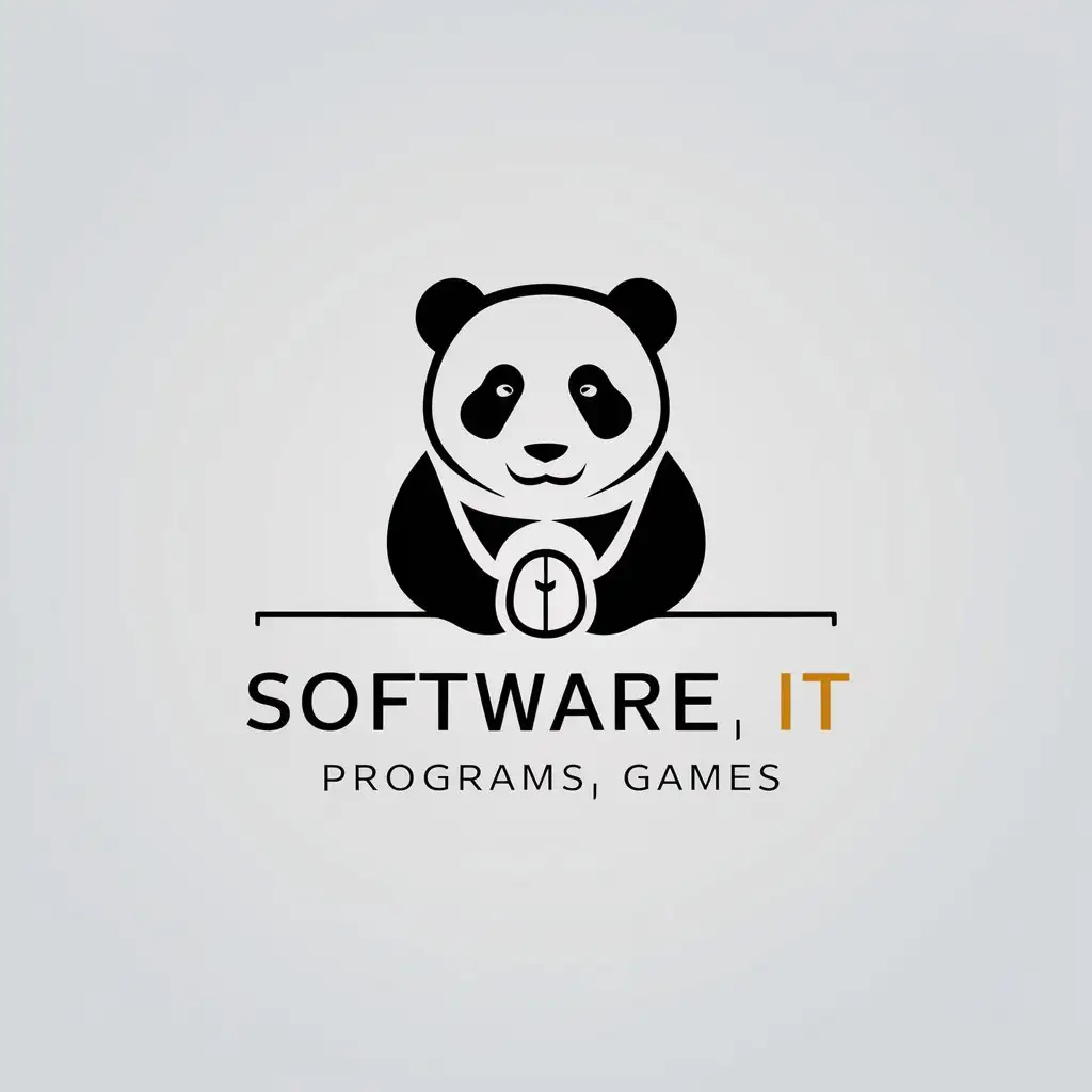 LOGO-Design-For-Panda-Software-Minimalistic-Panda-Symbol-for-Technology-Industry