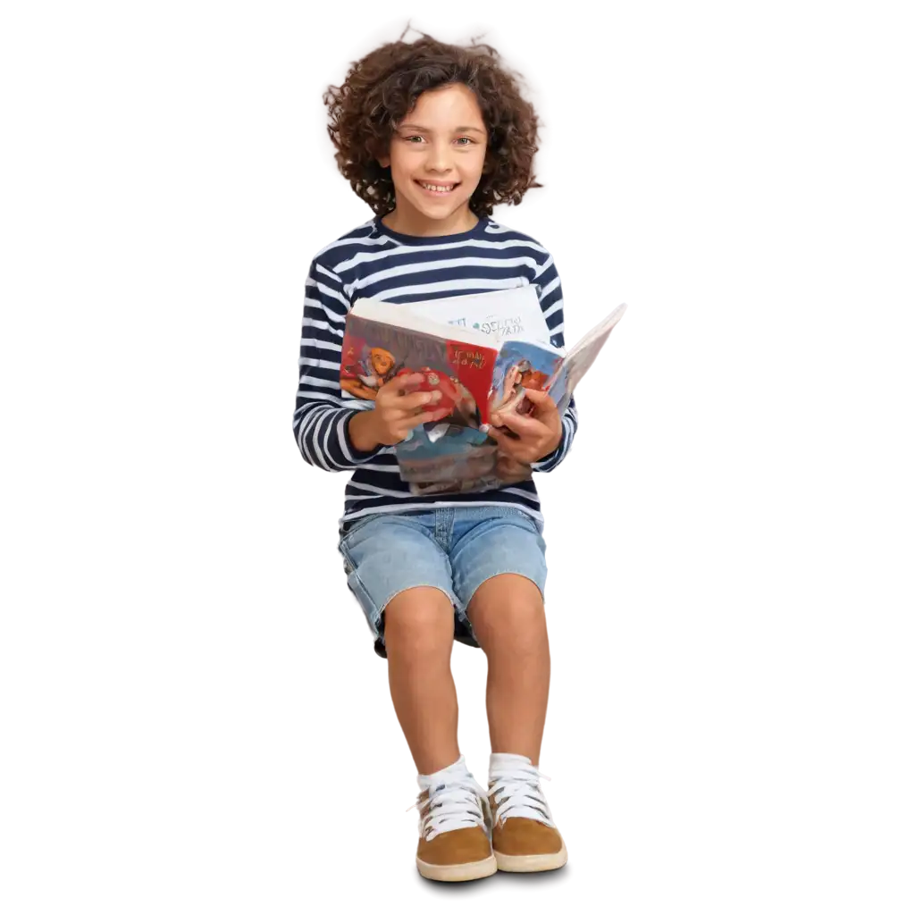 PNG-Image-of-Happy-Child-Reading-AIGenerated-Illustration-for-Joyful-Learning