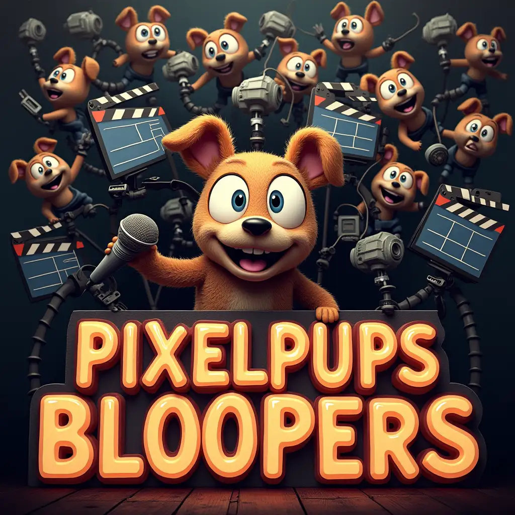 Poster-of-PIXELPUPS-BLOOPERS-1-with-Video-Equipment-and-Laughing-Faces