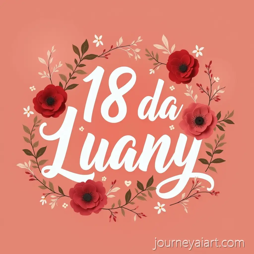 Elegant-Birthday-Post-Design-for-Girl-Named-Luany-with-Soft-Cherry-Red-and-Champagne-Colors