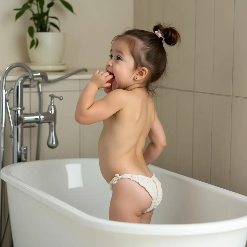 Young-Girl-Enjoying-Bath-Time-Standing