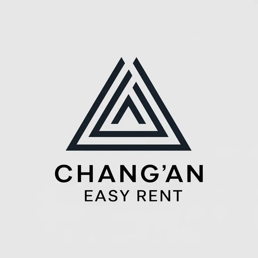 a vector logo design,with the text "Chang'an Easy Rent", main symbol:triangle,Moderate,be used in Technology industry,clear background