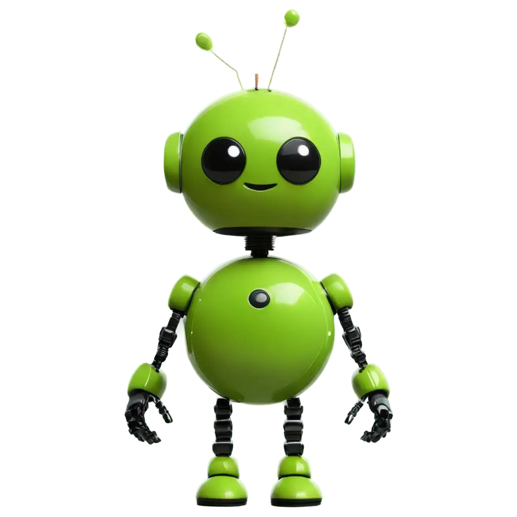 Little-Green-Round-Robot-PNG-A-Versatile-and-HighQuality-Image-Asset