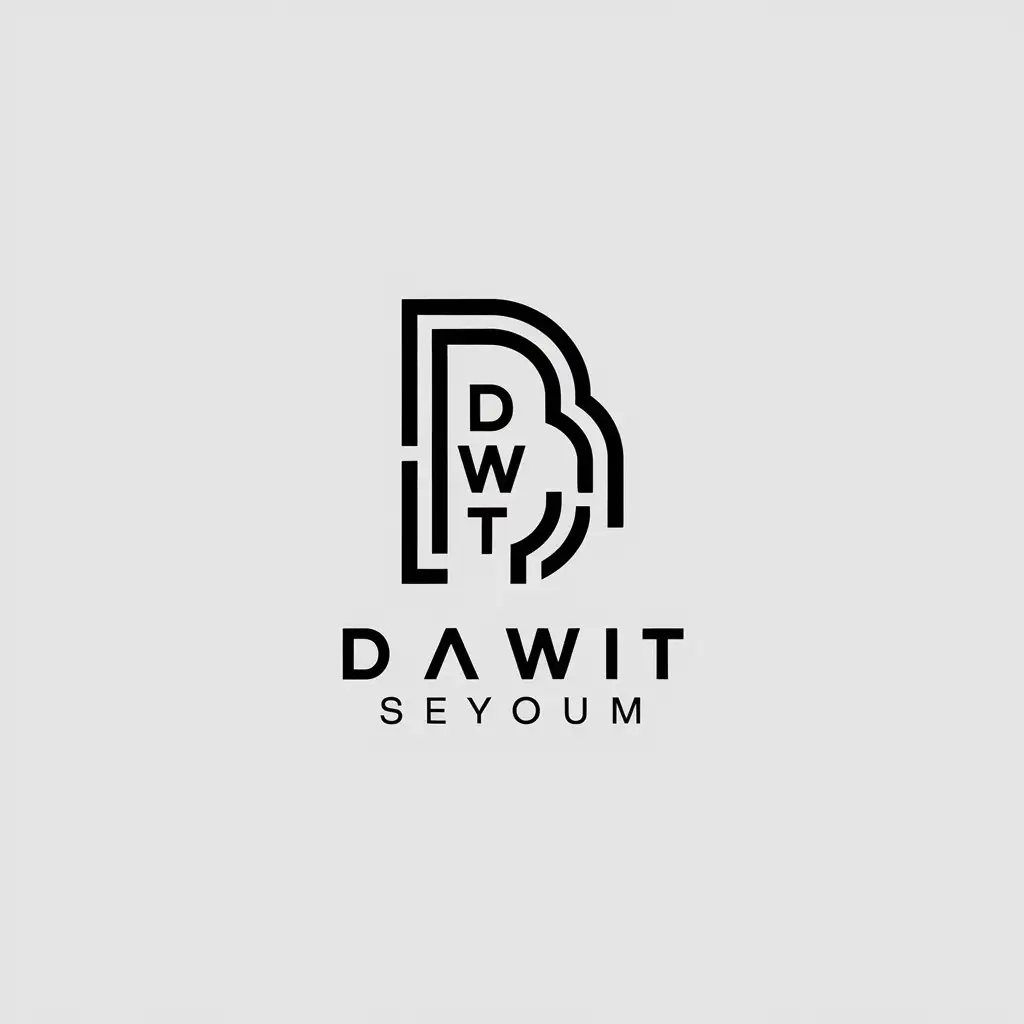 a vector logo design,with the text "Dawit Seyoum", main symbol:D.A.W.I.T,Minimalistic,be used in Technology industry,clear background