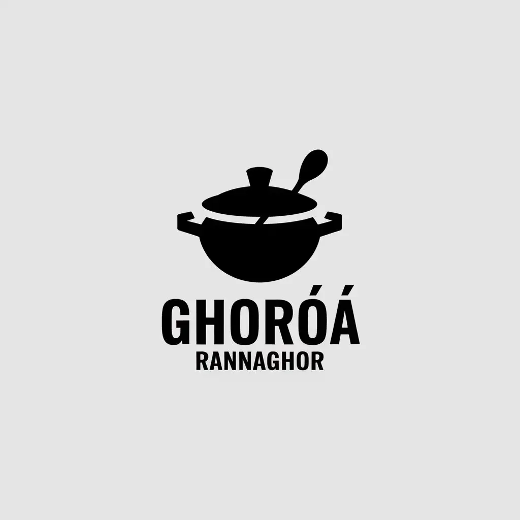 LOGO Design for GHOROA RANNAGHOR Minimalistic Cooking Channel Logo with Clear Background