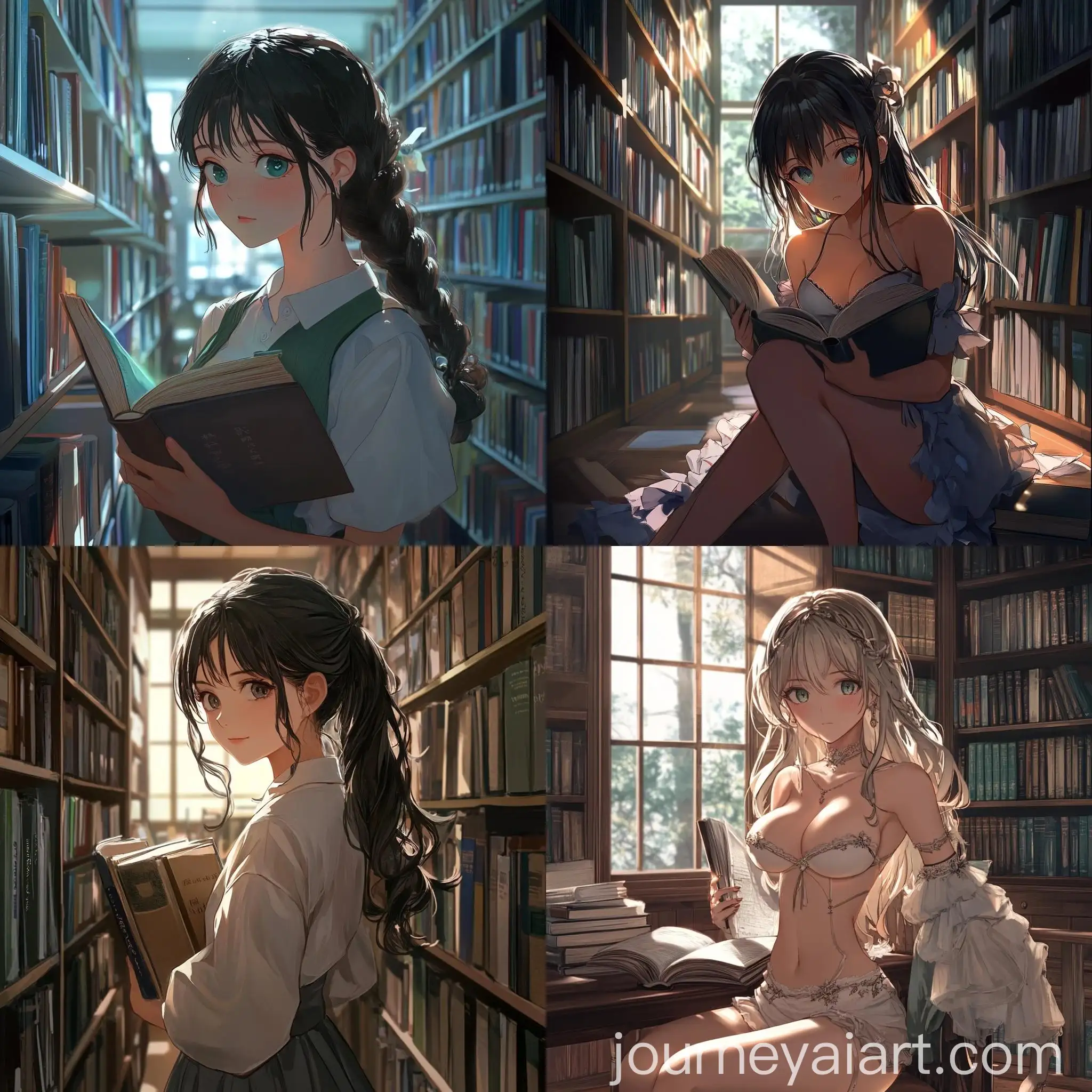 Anime-Girl-Reading-in-a-Cozy-Library