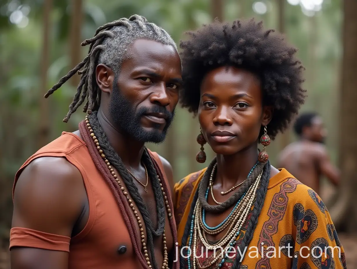 Portrait-of-Melanesian-People-in-Traditional-Attire