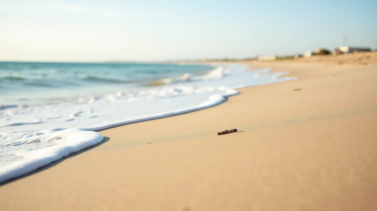 Closeup View of Sand Dunes by the Sea