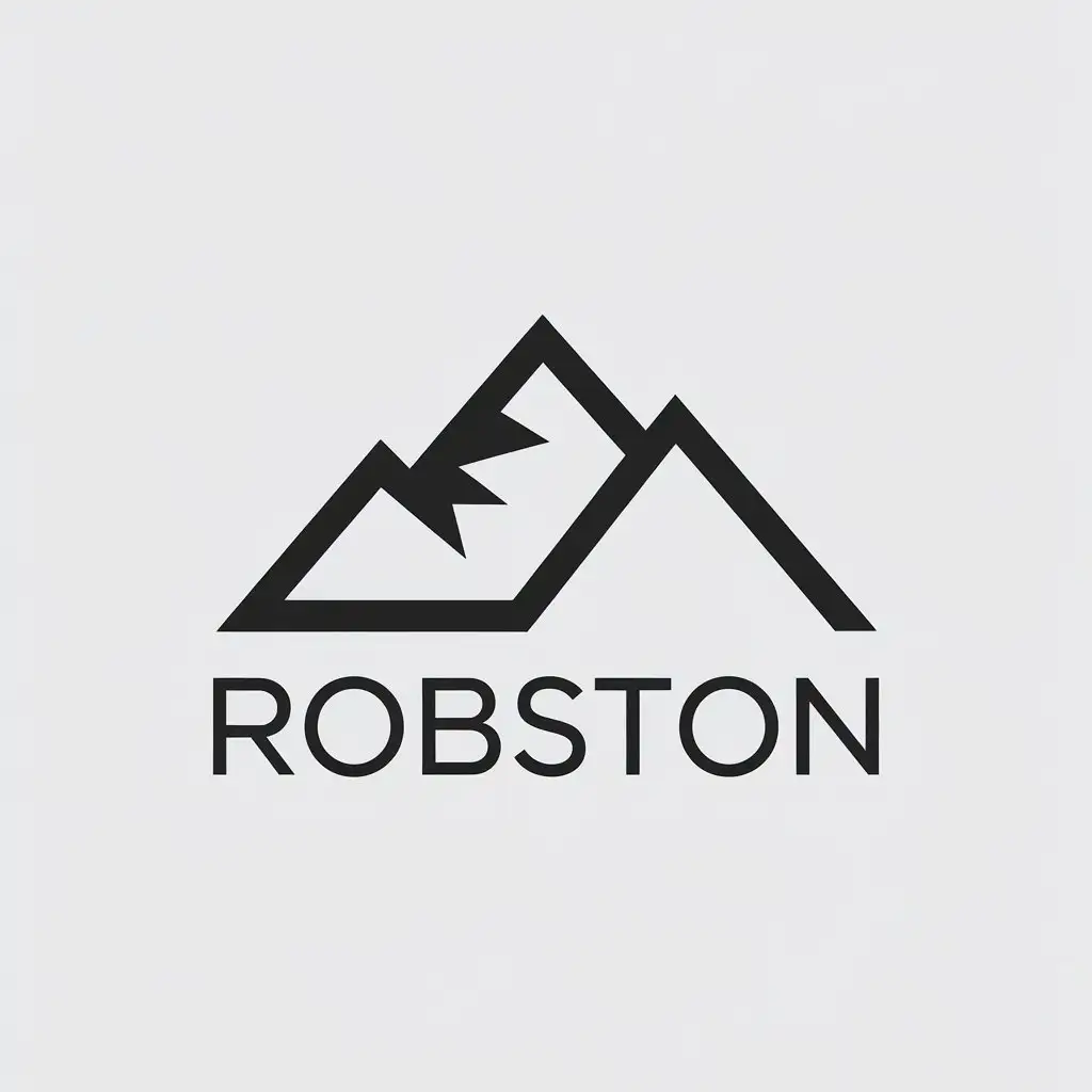 a vector logo design,with the text "ROBSTON", main symbol:everest mountain,Minimalistic,be used in Internet industry,clear background