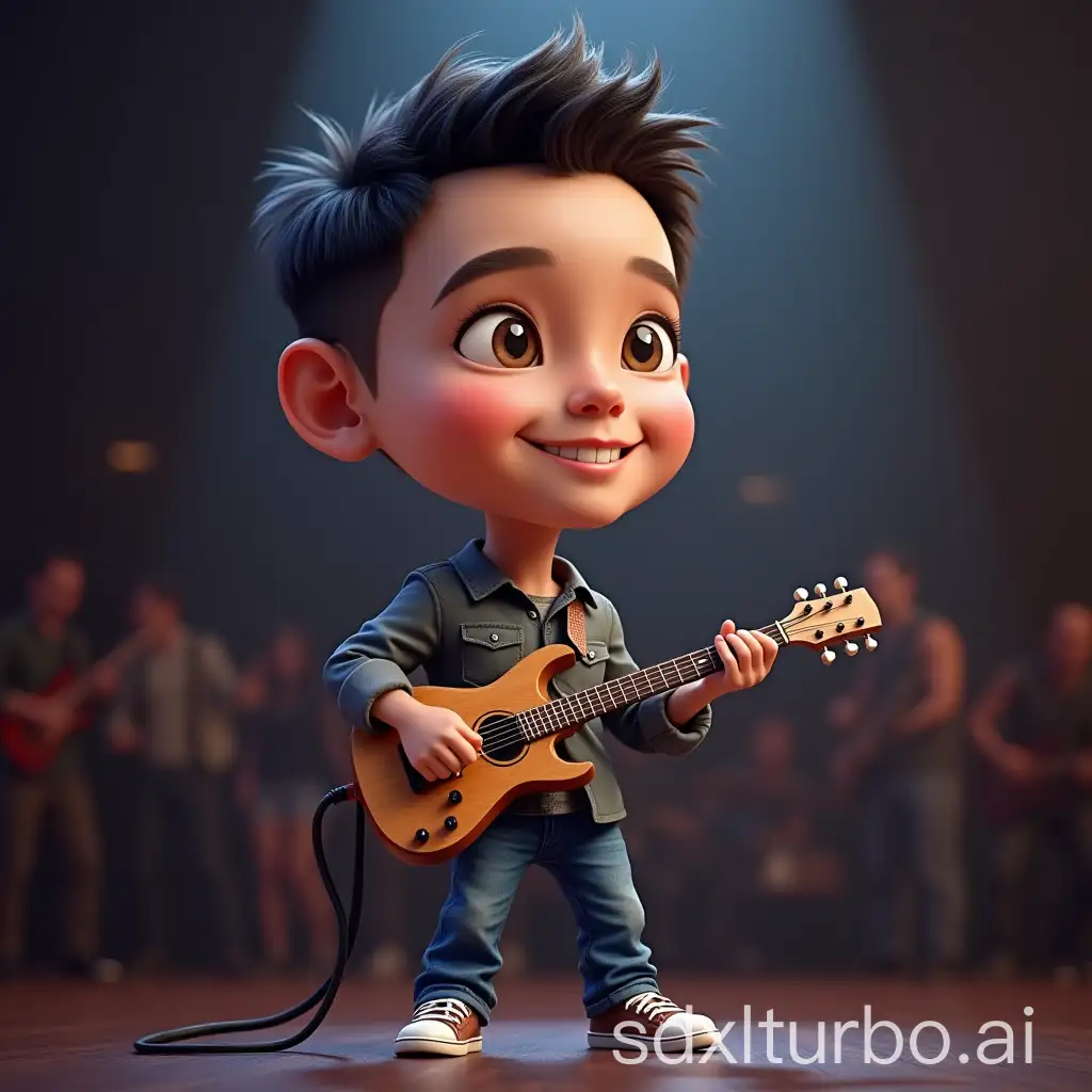 Caricature-of-25YearOld-Filipino-Man-Playing-Guitar-at-Concert