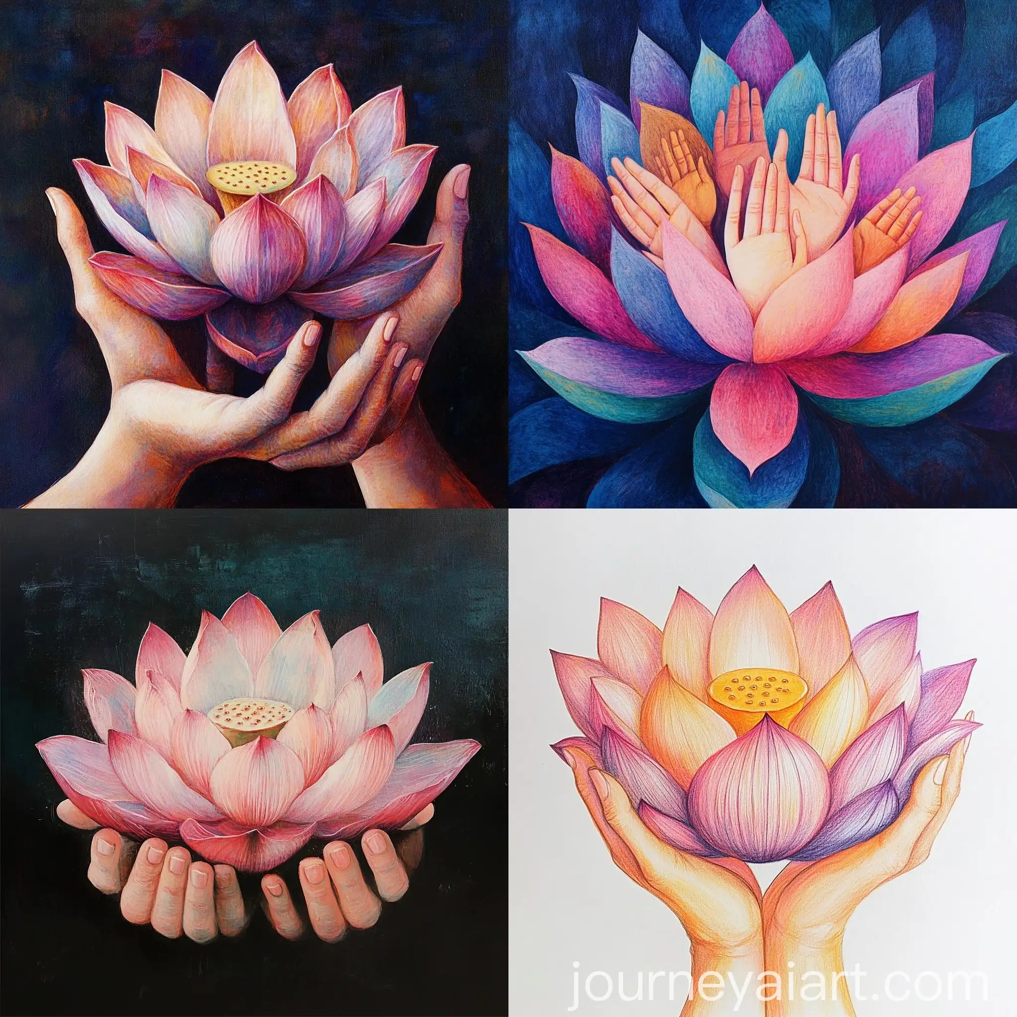 Feminine-Lotus-Flower-Created-with-Hands-in-Soft-Colors