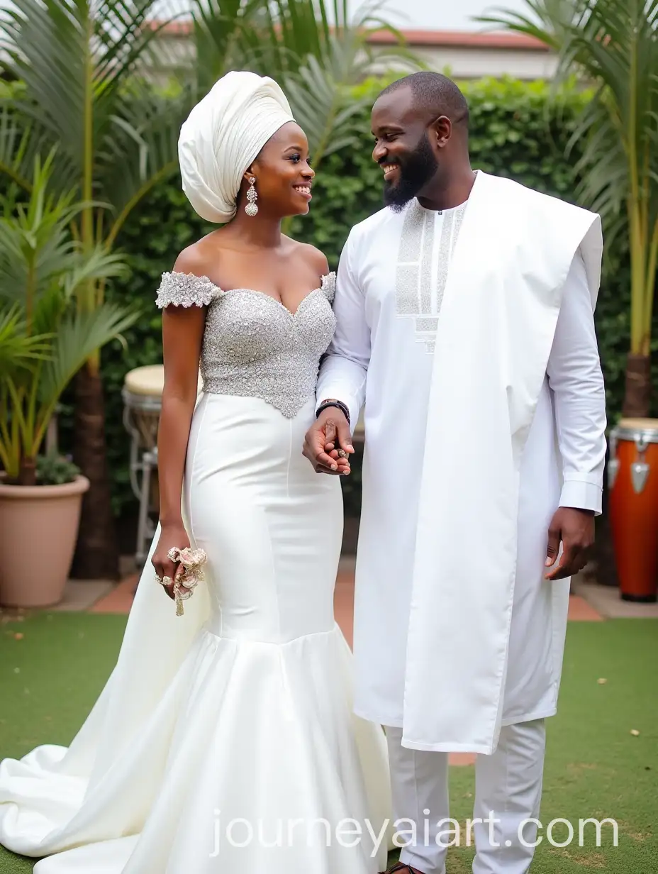 Yoruba-Bride-and-Groom-in-Traditional-Wedding-Ceremony-in-Serene-Garden