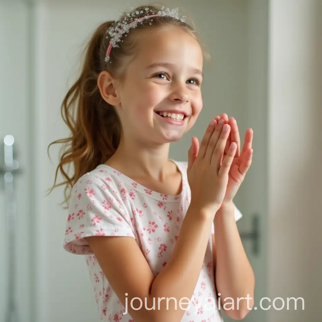 Adolescent-Girl-Changing-Shampoo-in-Bathroom