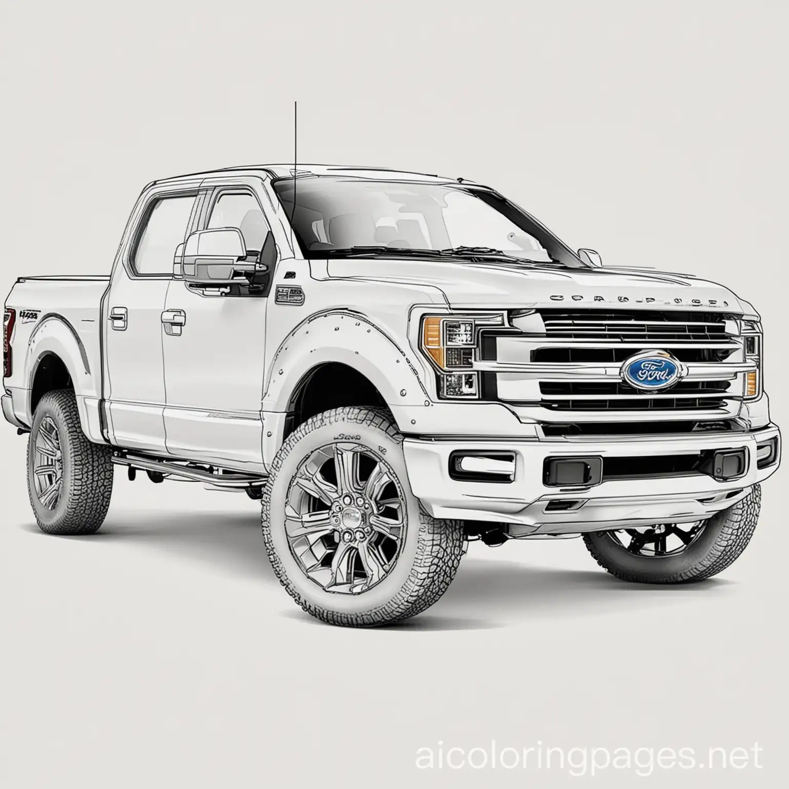 Ford-Car-Coloring-Page-with-Simple-Line-Art