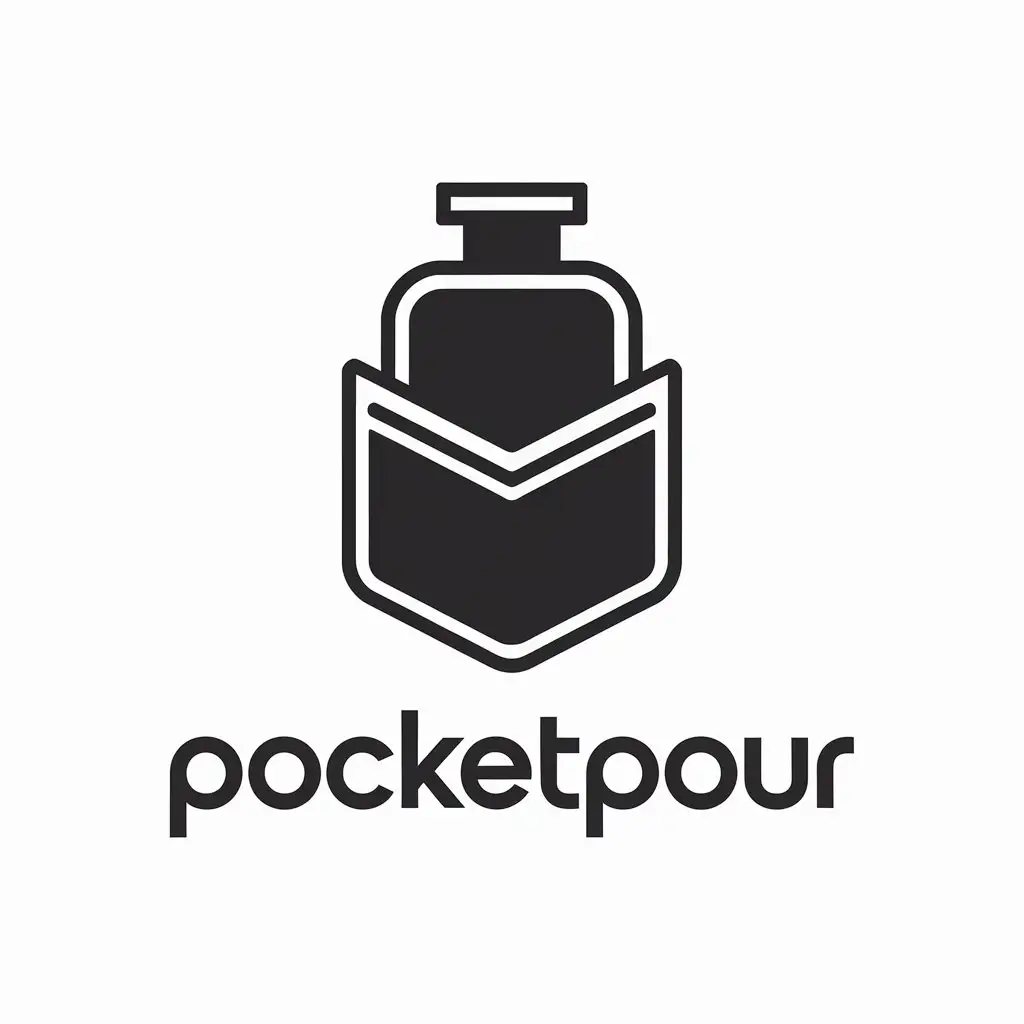 LOGO Design for PocketPour Minimalistic Pocket and Hip Flask Symbol for the Entertainment Industry