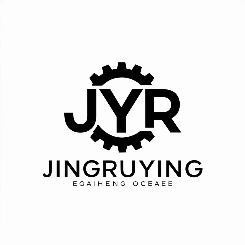 a vector logo design,with the text "Jingruying", main symbol:gear letters JYR,Moderate,clear background