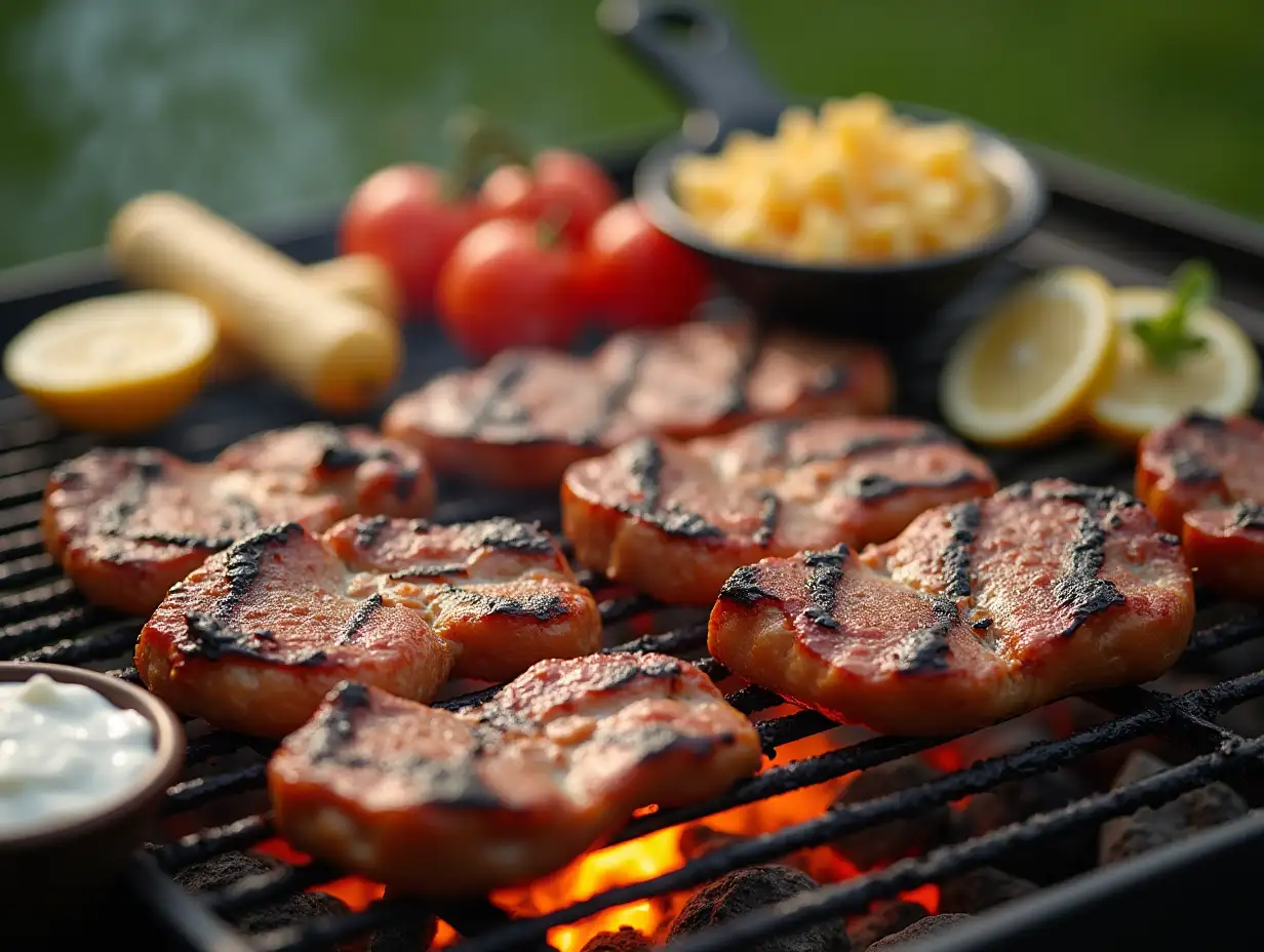 a suitable presentation of a barbeque with simple materials