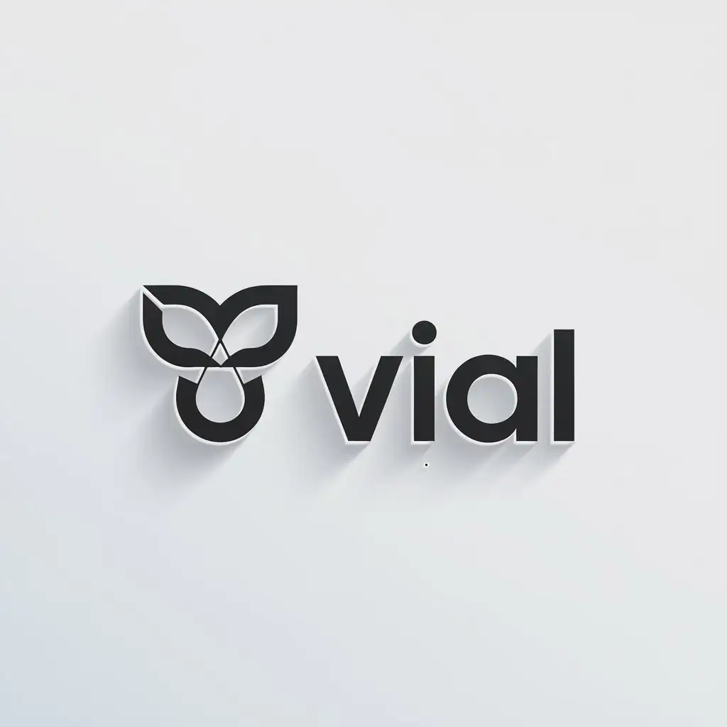 LOGO Design for Vial Modern Minimalist Black and White Pharmaceutical Theme