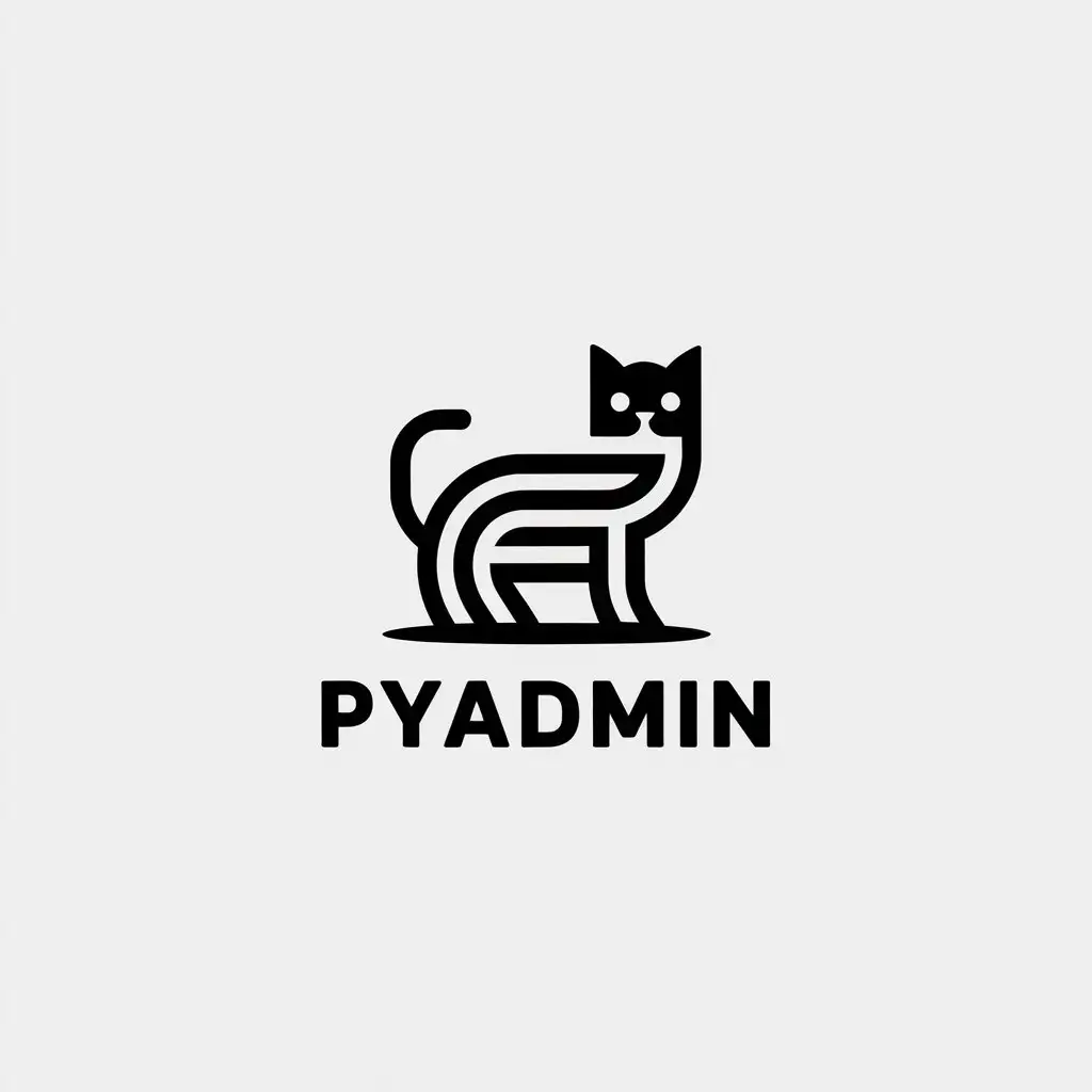 LOGO-Design-For-PyAdmin-Minimalistic-Cat-Symbol-for-Internet-Industry