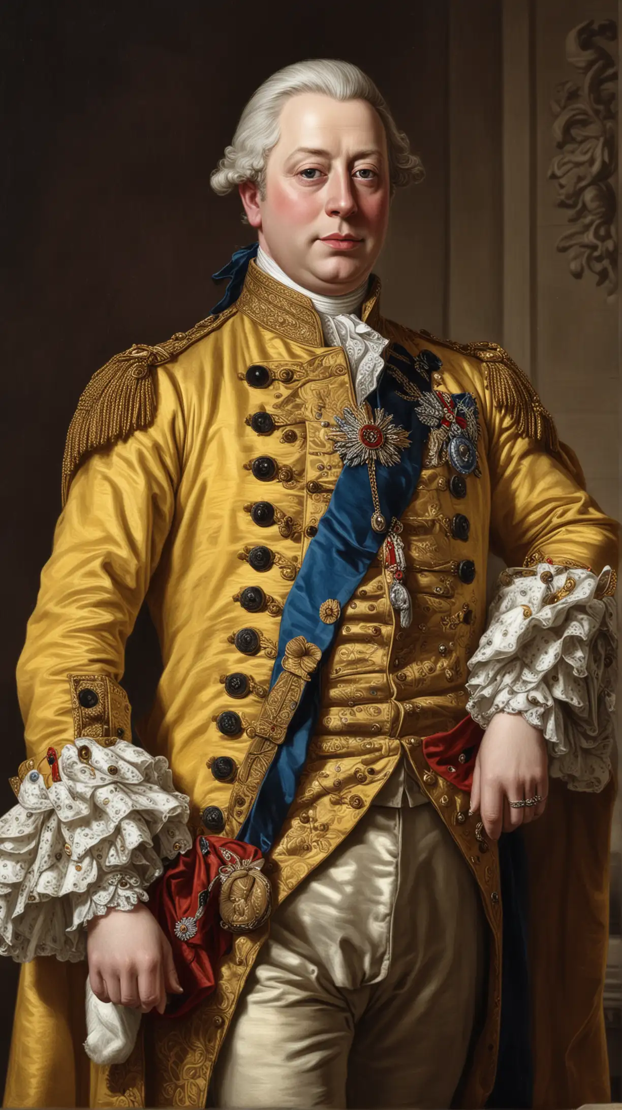 King George III Portrait in Regal Attire