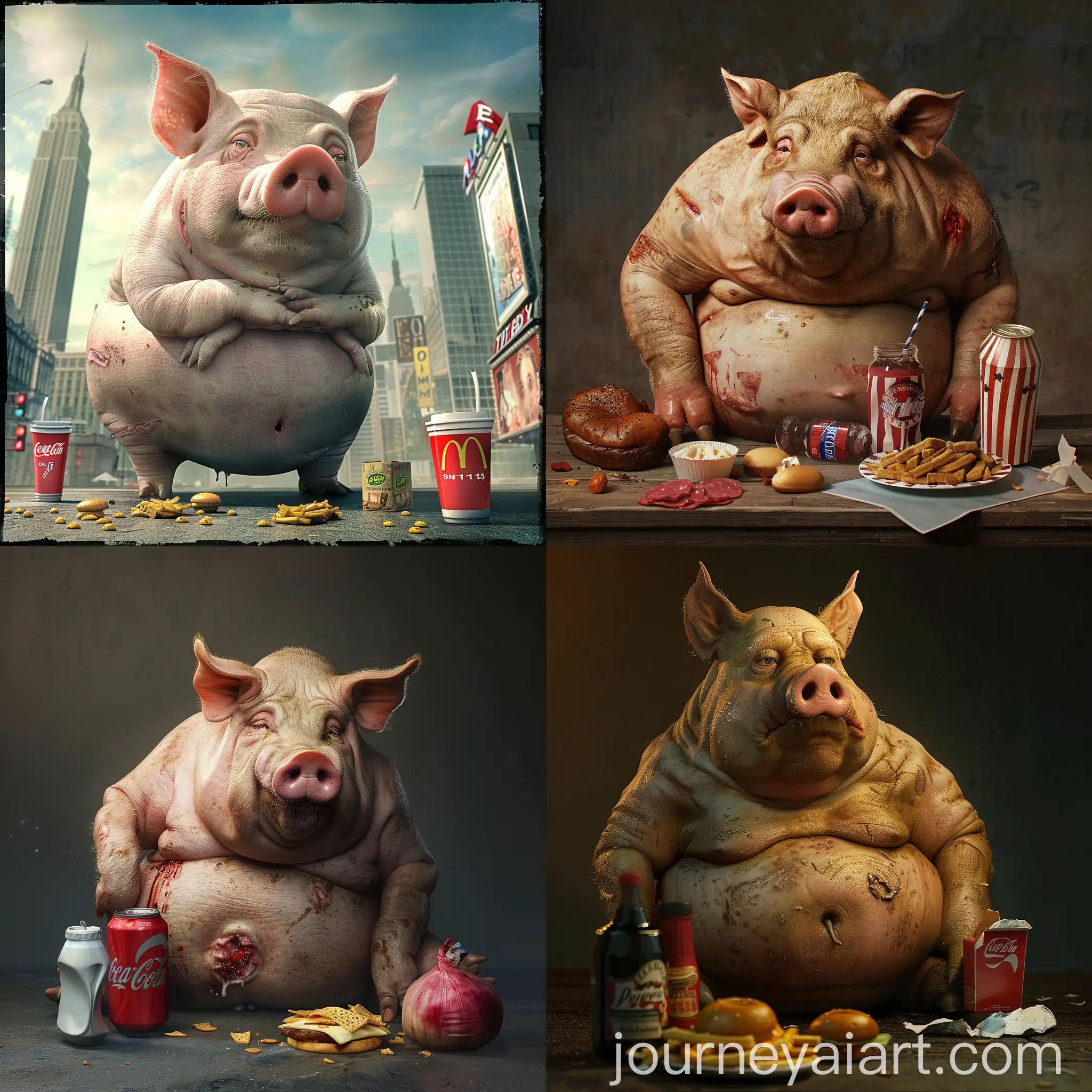Obese-American-Pig-Eating-Fast-Food