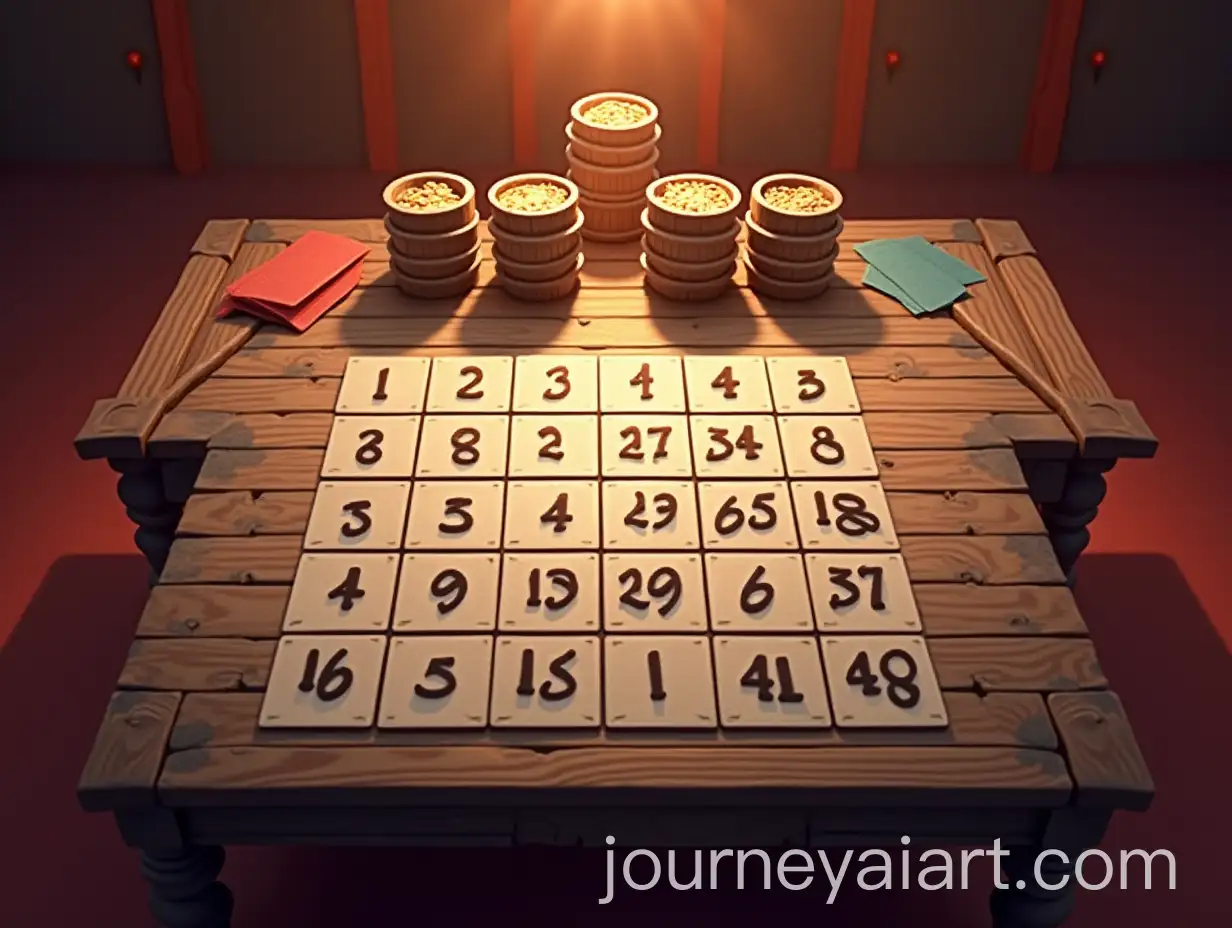 Minimalist-Russian-Lotto-Game-Interface-with-Wooden-Table-and-Cards