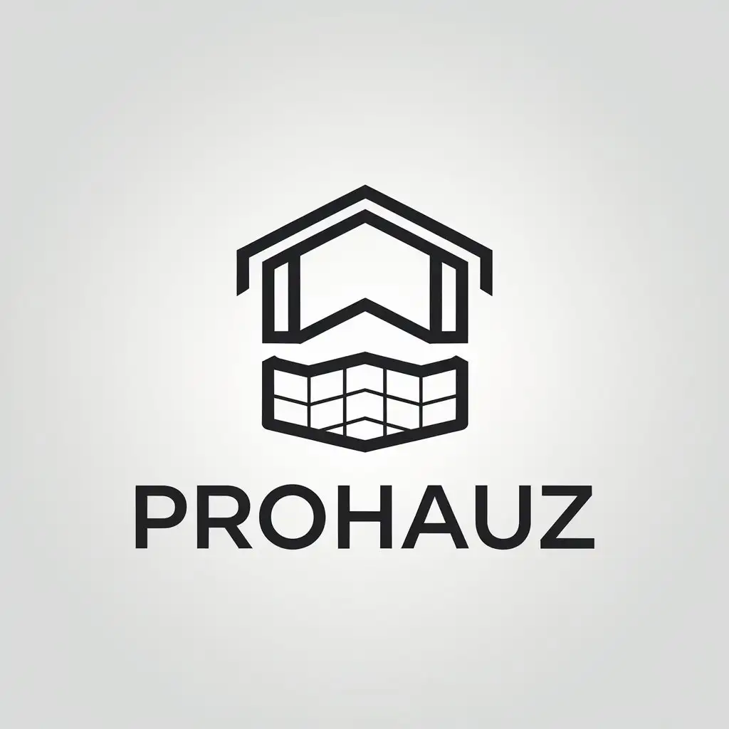 a vector logo design,with the text "ProHauz", main symbol:icon design for foundation of suburban house,Minimalistic,be used in Construction industry,clear background