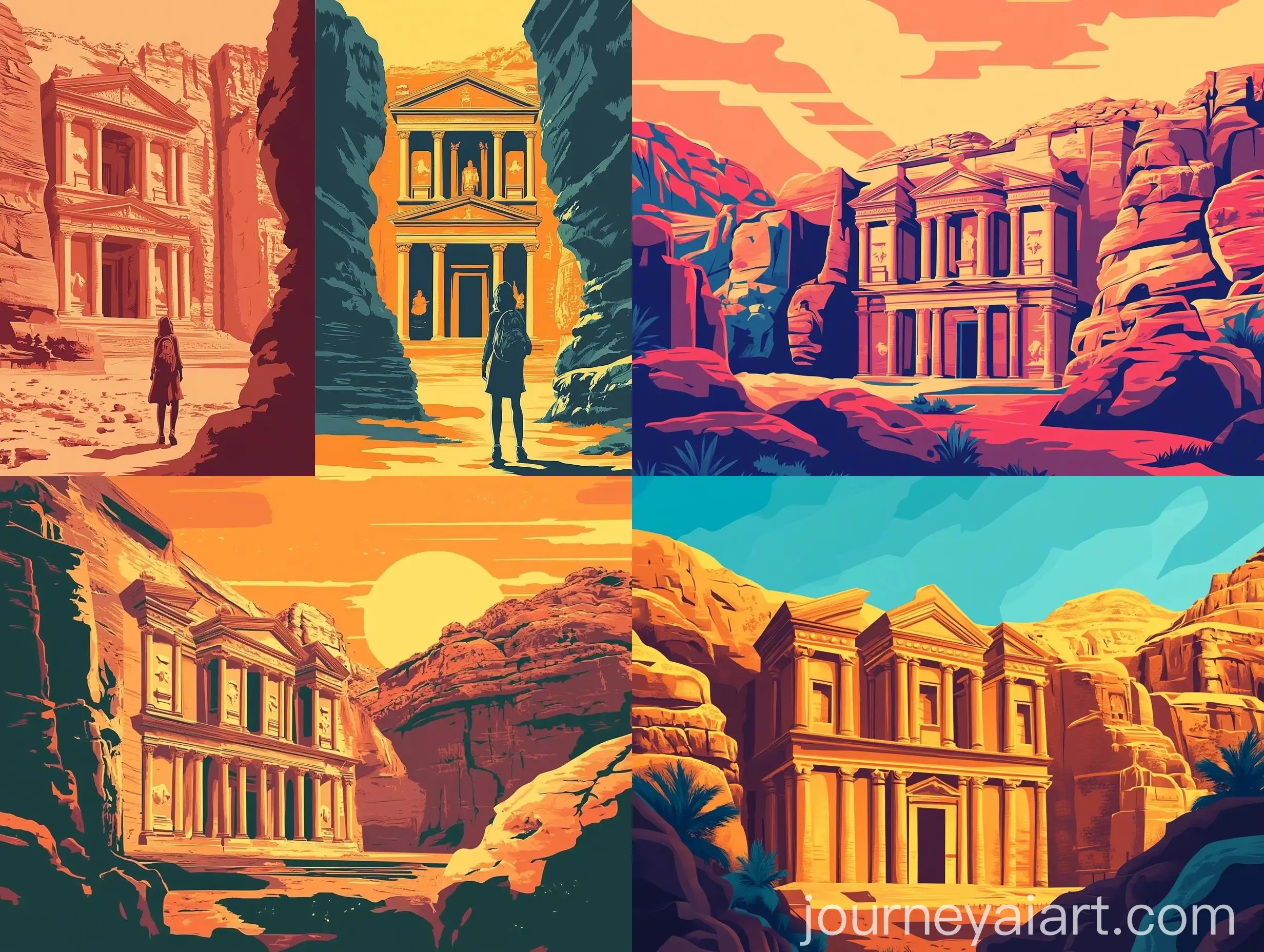 Retro-Design-Colorful-Travel-Posters-to-Jordan-for-Petra
