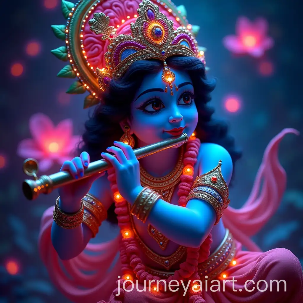 Serene-and-Colorful-Lord-Krishna-Playing-Flute-in-NeonInspired-Artwork