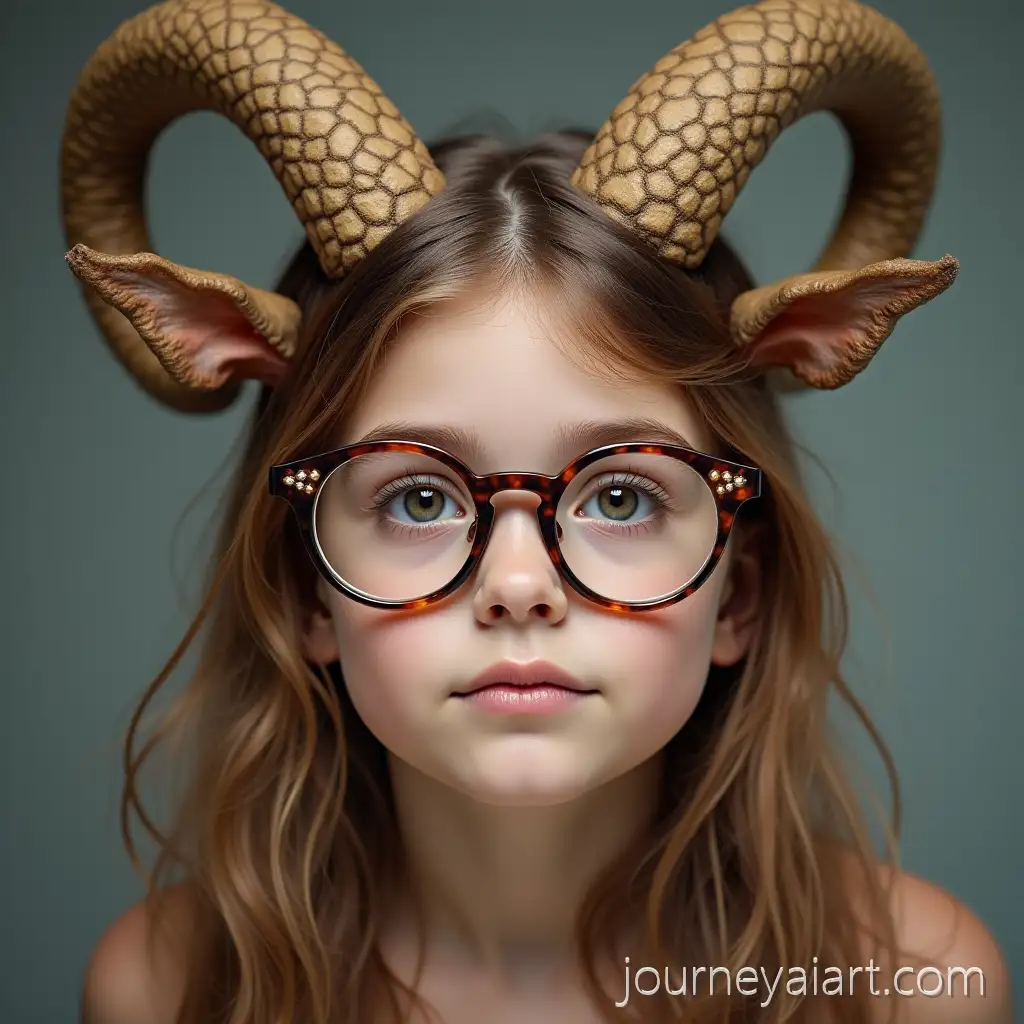 Fantasy-Portrait-of-a-Girl-with-Goat-Horns-and-Round-Glasses