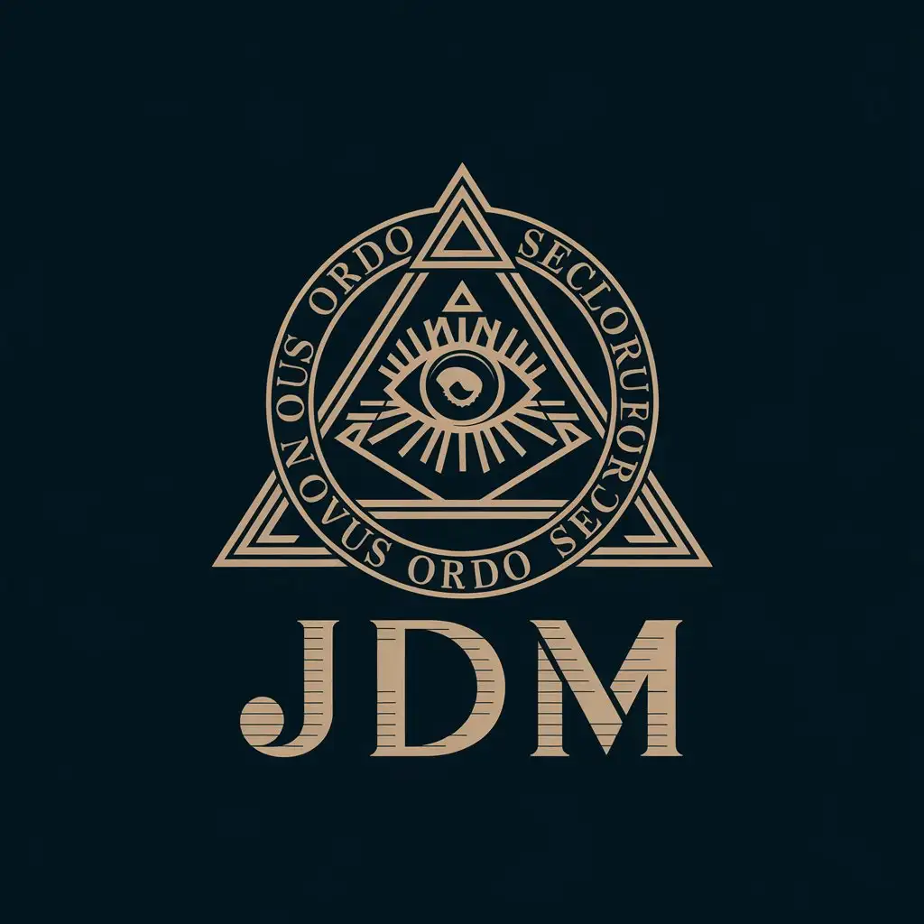 LOGO Design For JDM Mysterious Illuminati Symbol with Deep Blue Background