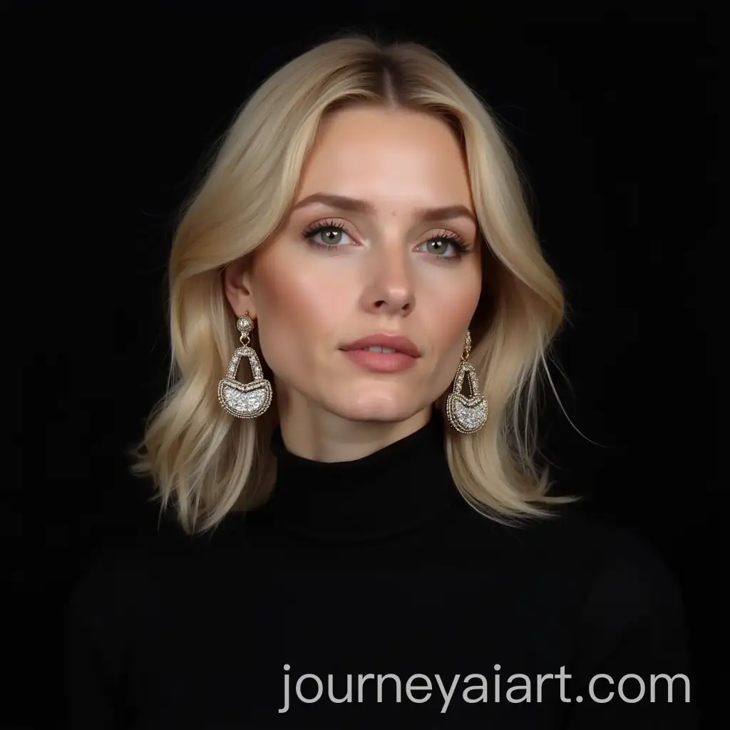 Blond-Model-Wearing-Earring-with-Closed-Eyes-and-Black-Turtleneck