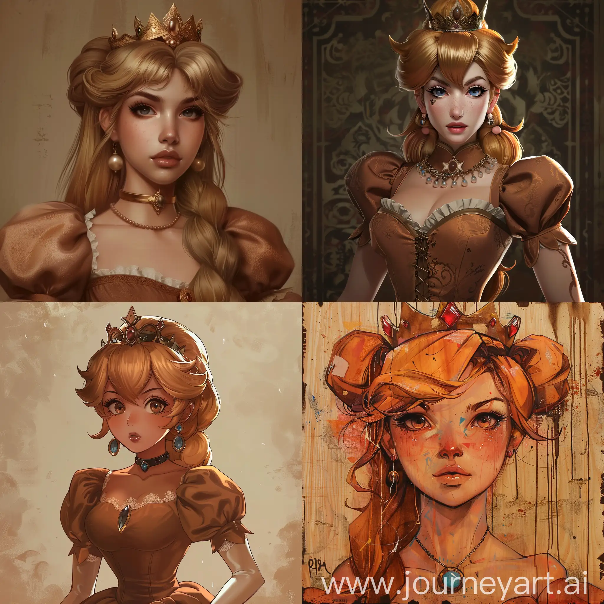 Brown-Princess-Peach-Character-Portrait