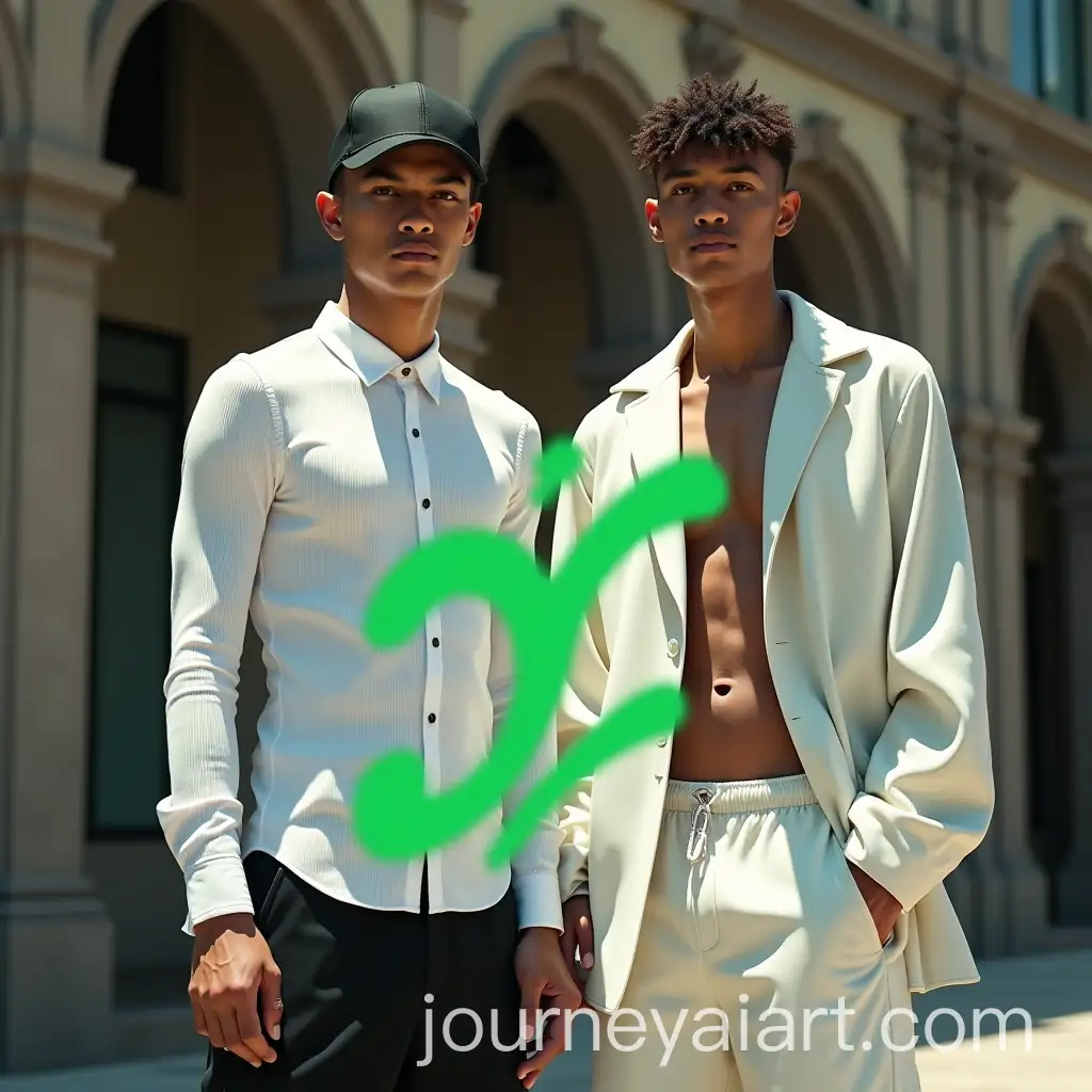Male-Models-in-Urban-Environment-with-Historical-Architecture-and-Bold-Graphic-Element