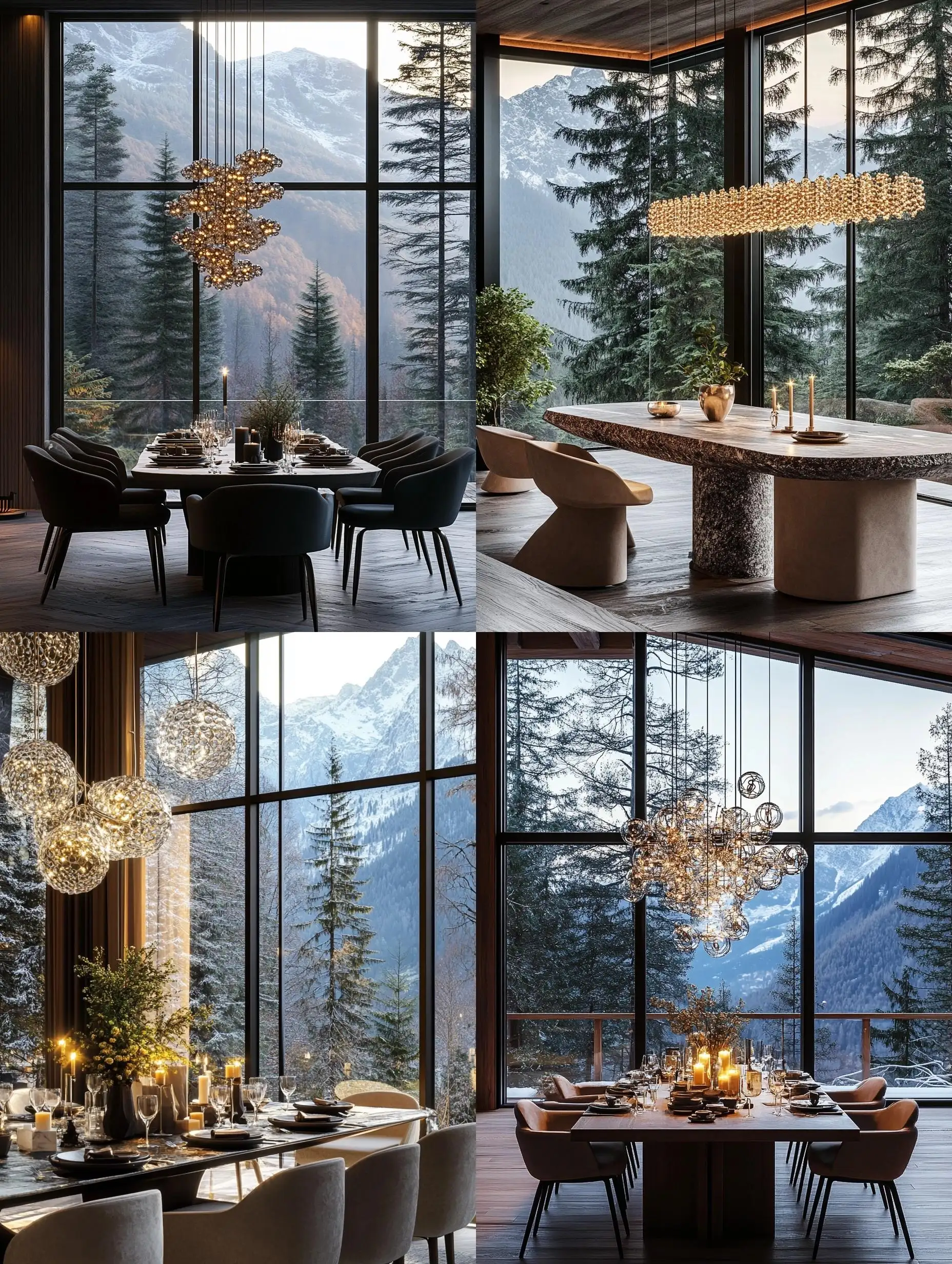 Luxurious-Mountain-Dining-Room-with-Biomechanical-Chandelier