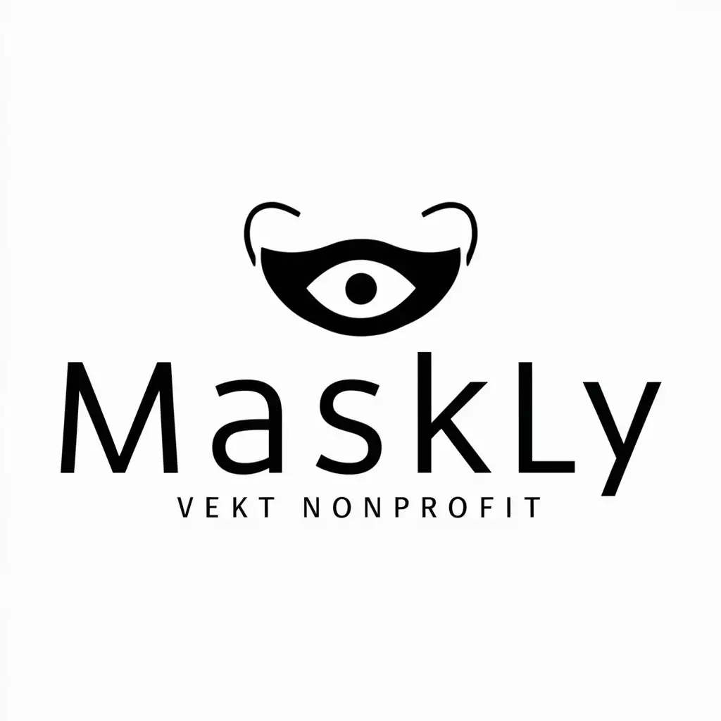 LOGO Design for Maskly Minimalistic Mask Symbol for Nonprofit Industry with Clear Background