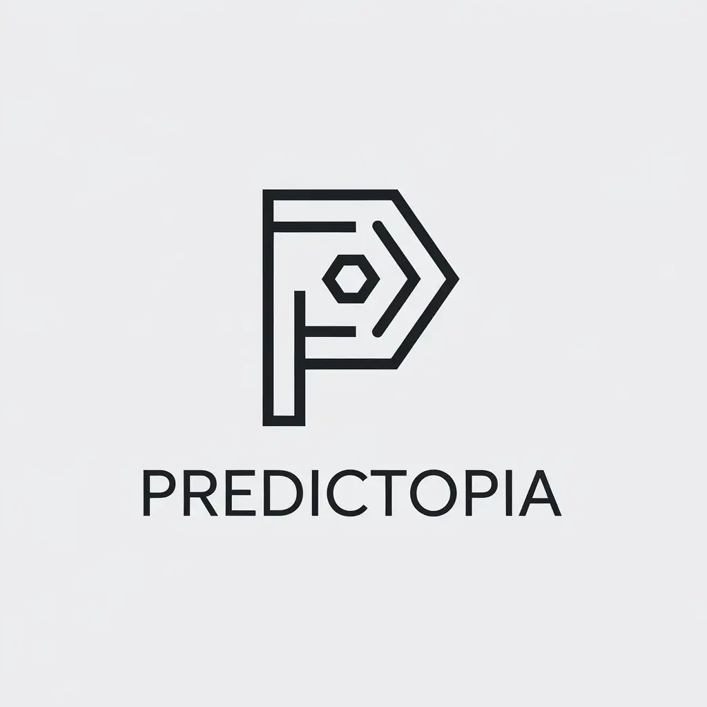 LOGO Design for Predictopia Minimalistic P Symbol for Internet Industry with Clear Background