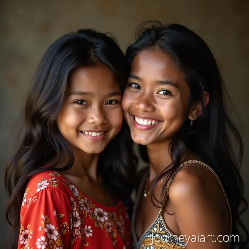 Two-Indonesian-Girls-Smiling-in-Front-of-a-LimAI-Image-Prompt-Expansionbo-Background