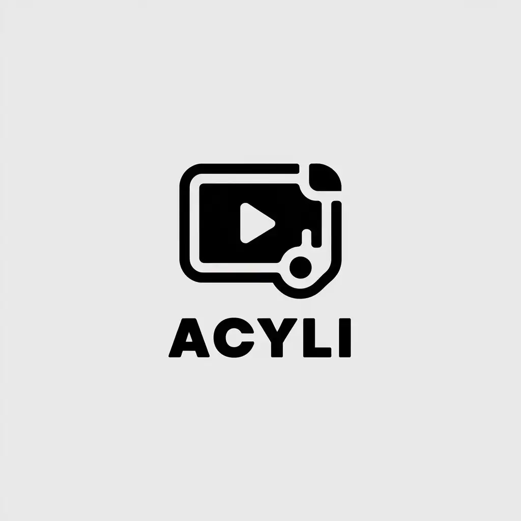 a vector logo design,with the text "acyli", main symbol:game live streaming,Minimalistic,be used in Entertainment industry,clear background