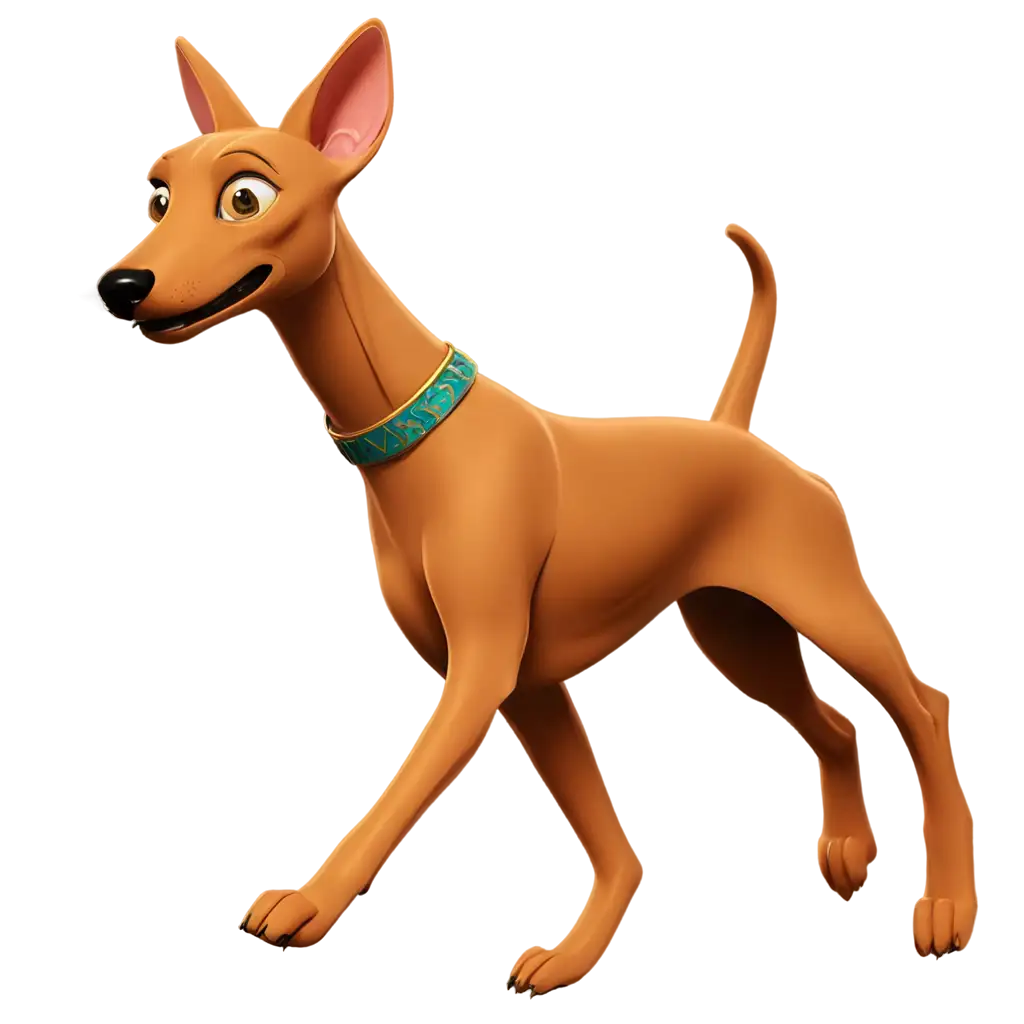 Cute-Cartoon-Egyptian-Pharaoh-Hound-Running-PNG-Image