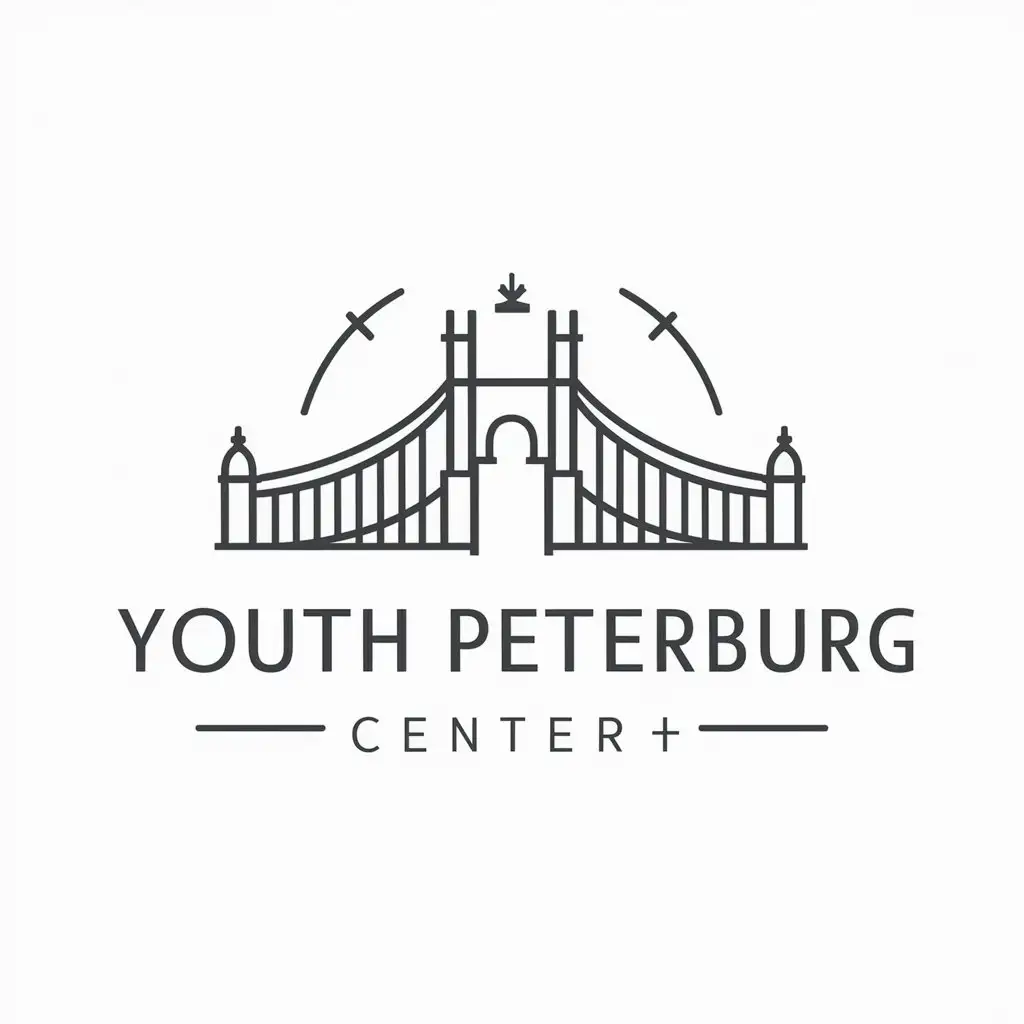 LOGO Design for Youth Tourist Center Saint Petersburg Drawn Bridge in Minimalistic Style