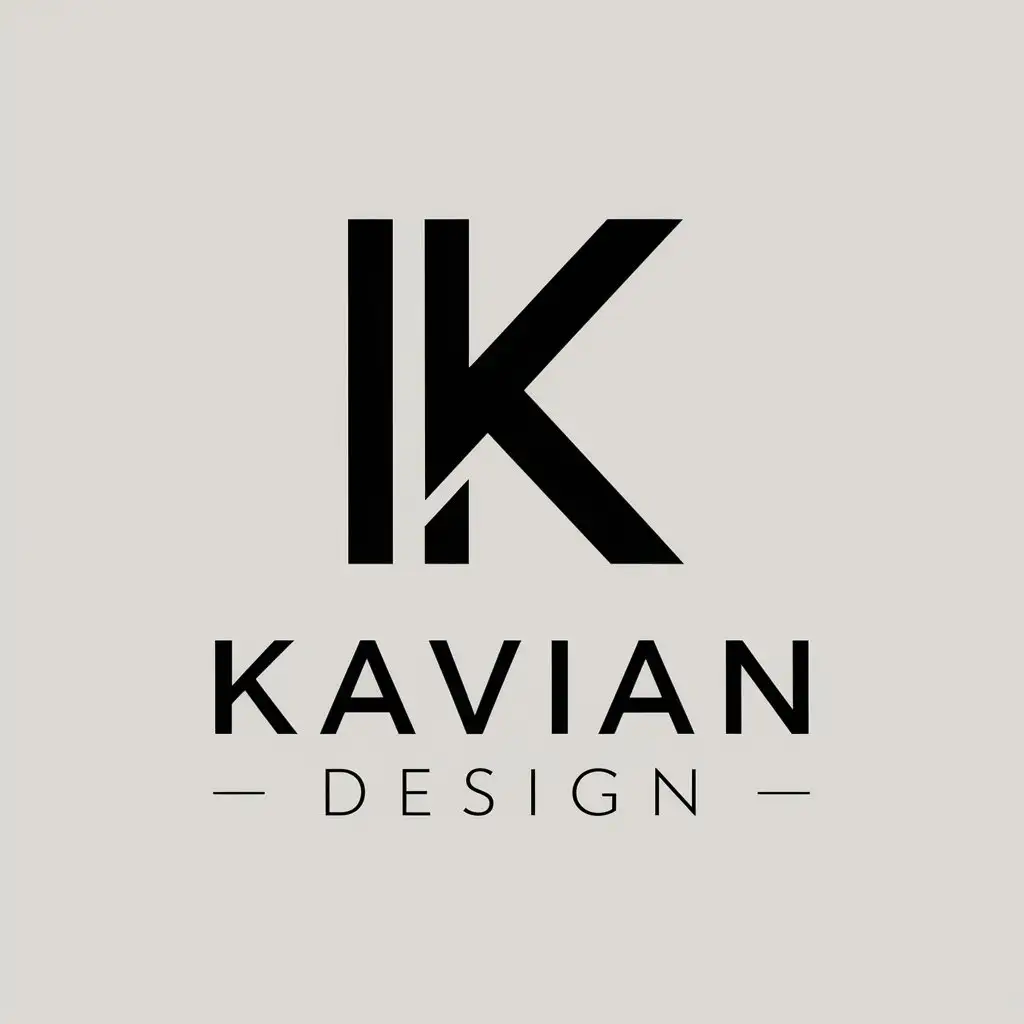 LOGO Design for Kavian Design Minimalistic Vector Logo with Clear Background