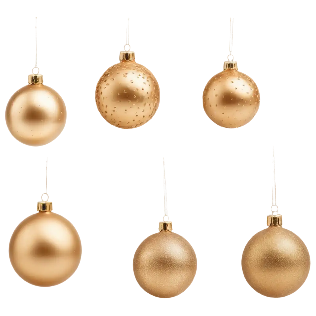 HighQuality-Gold-Christmas-Tree-Balls-PNG-Image-for-Holiday-Decor-and-Festive-Designs