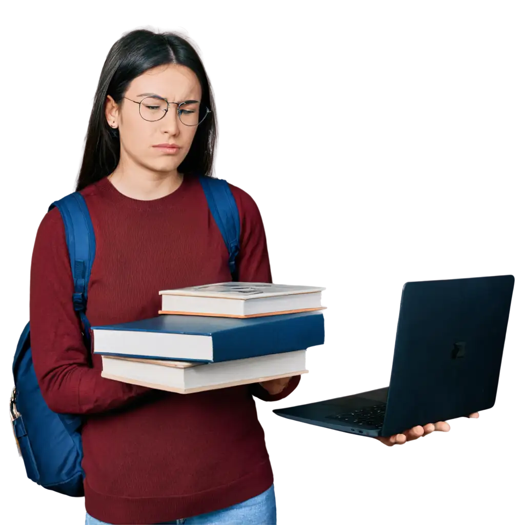 Frustrated-Student-with-Books-and-Laptop-PNG-Image-Academic-Stress-Visualized