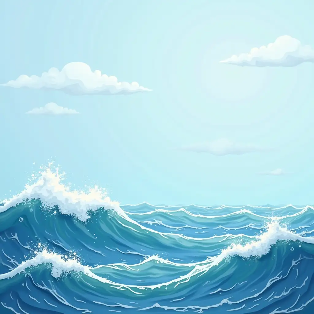 waves at sea on a windy day vector