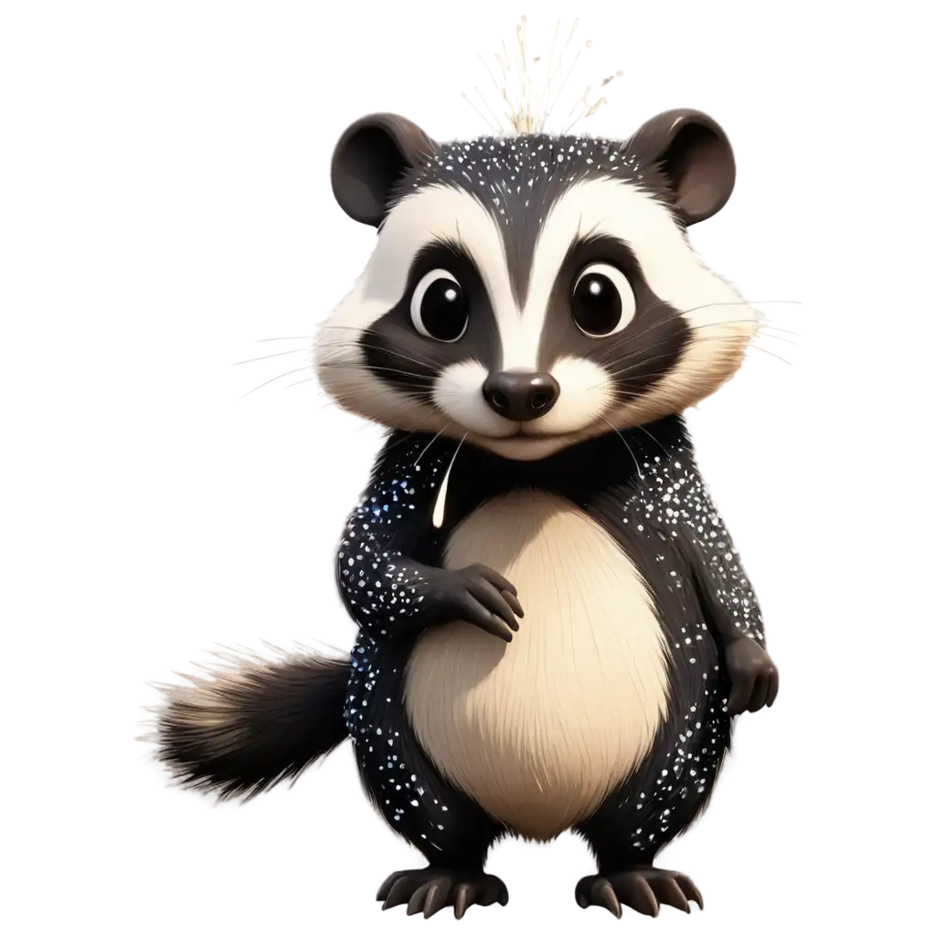 Adorable-Introverted-Badger-Gazing-at-Fireworks-PNG-Format-for-HighQuality-Art
