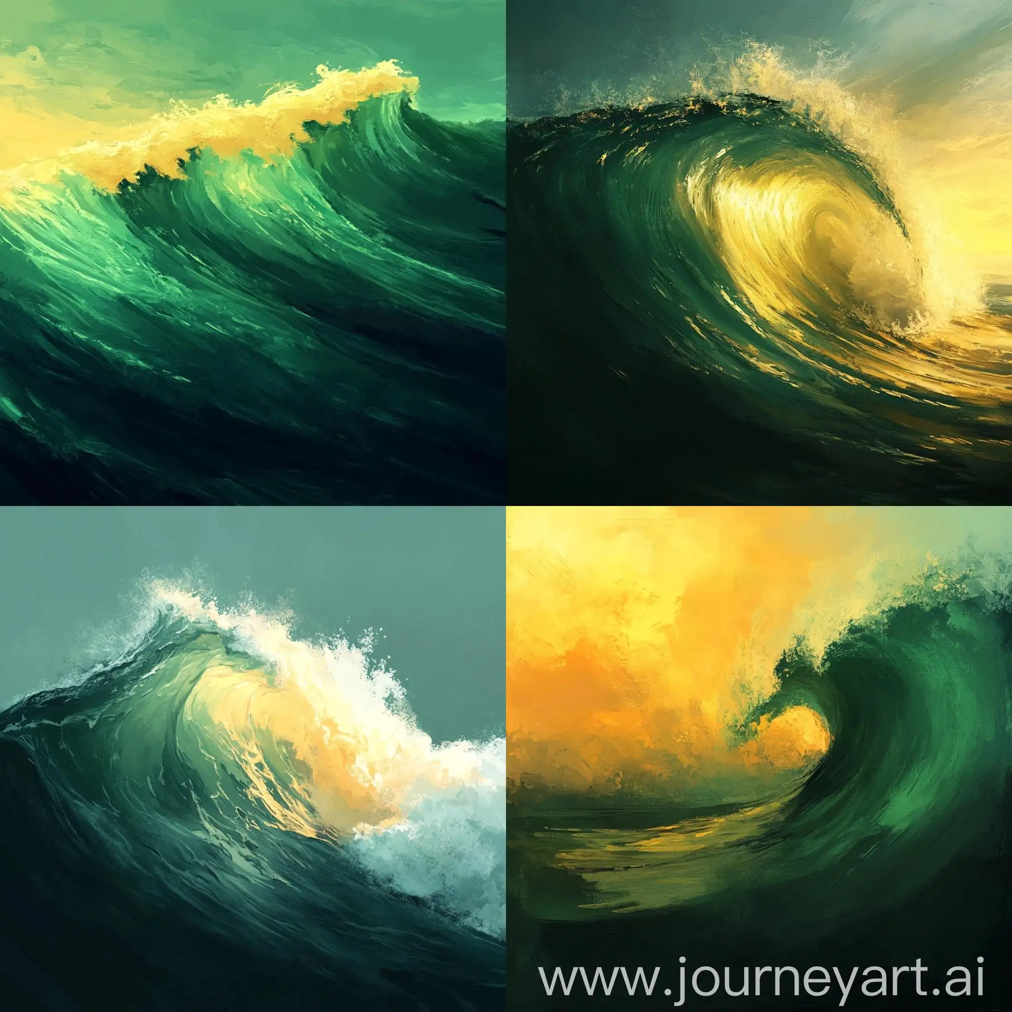 Gradient-of-Green-with-Passing-Wave-of-Golden-Color