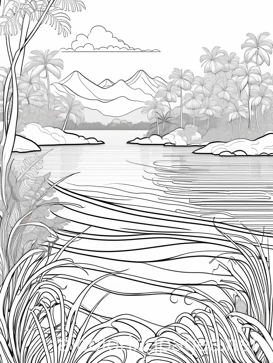 Simple-Lagoon-Coloring-Page-for-Kids