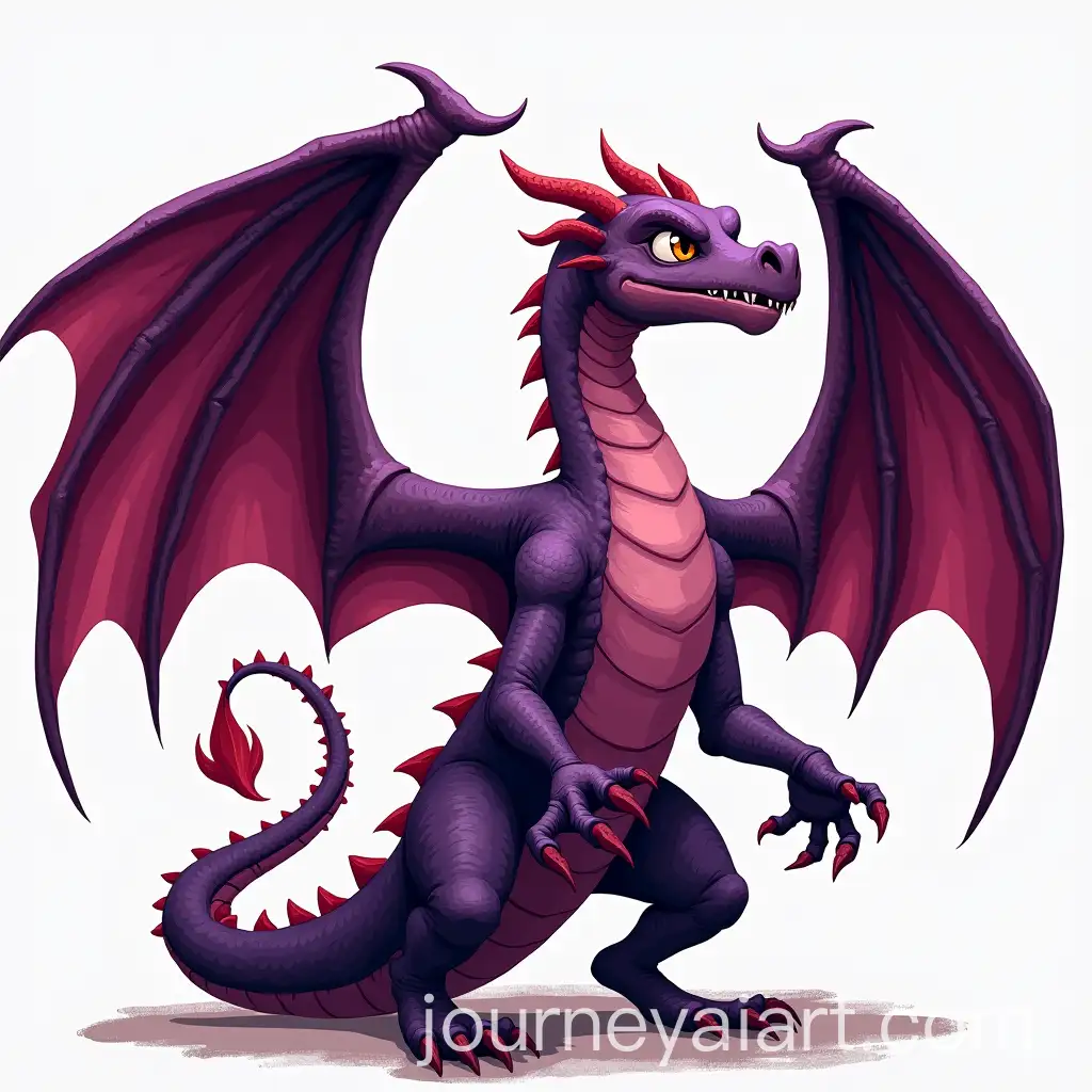 Aggressive-Purple-Dragon-with-Open-Wings-in-Illustration